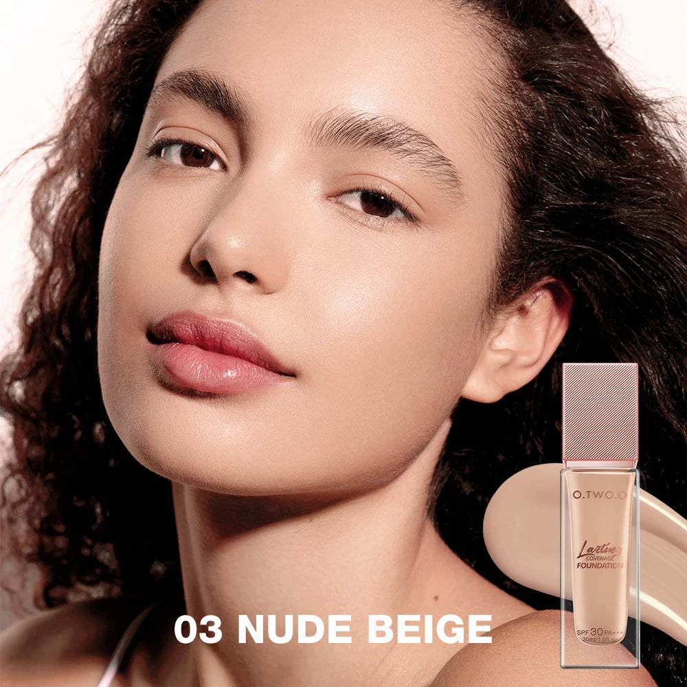 O.TWO.O Liquid Coverage Foundation Cream Matte Moisturizing Oil-control Long-Lasting Waterproof Concealer Foundation Makeup