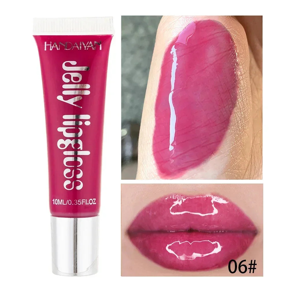 Moisturizing Gloss Plumping Lip Gloss Lip Plumper Makeup Glitter Nutritious Liquid Lipstick Cherry Jelly Oil Clear Lip Gloss