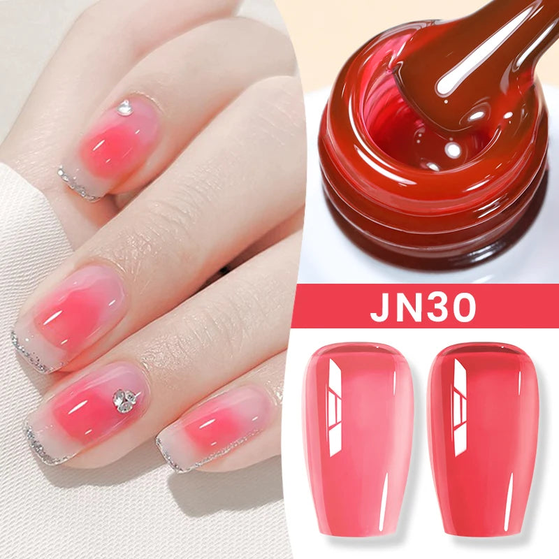 BORN PRETTY Milky White Jelly Nude Gel Nail Polish 10ml White Translucent Soak Off Gel Vernis Semi Permanent Need UV Light Cure