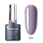 3 in 1 VENALISA  One Step Nail Gel Polish Full Coverage Gorgeous Color Soak off UV LED Nail Gel Varnish Nail Art Salon Lacquer
