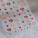 5D Gradient Love Gem Glitter Love Heart Colorful Cat's Eye Rhinestone Soft Self Adhesive Nail Art Stickers Shiny Manicure Decals