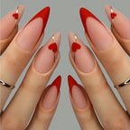 ARTAUG 24PCS Medium Stiletto Pink Press On Nails Full Cover Fake Nail Set Press On Nails Love Design handmade Press On Nails