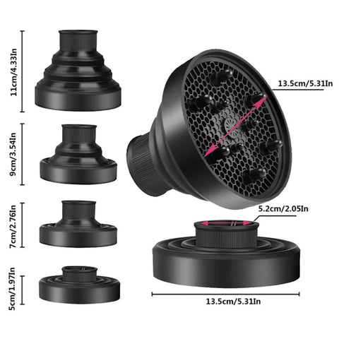 Silicone Hairdryer Diffuser Cover Adjustable Temperature Resistant Dispersing Drying Hair Dryer Universal Scalable Salon Tool ﻿