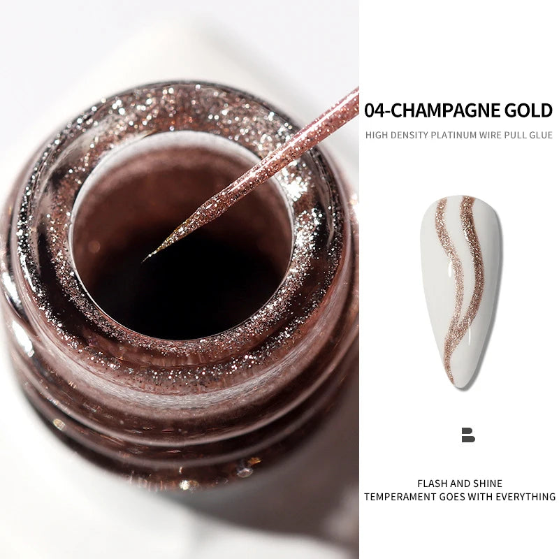 Silver/Gold Metal Gel Metallic Nail Polish Chrome 3D Metal Painted Gel Polish 5ml Liquid Mirror Effect Glossy Shine Manicure