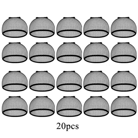 Long Wig Caps, Open End Mesh Net Liner Weaving Cap, Wig Caps ForWomen Black Pack Of 6 Pcs