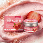 EELHOE Strawberry Lip Scrub to Remove Dark Lips Dead Skin Remover Lip Exfoliator Smooth Skin Care Moisturizing Lip Balm Scrub