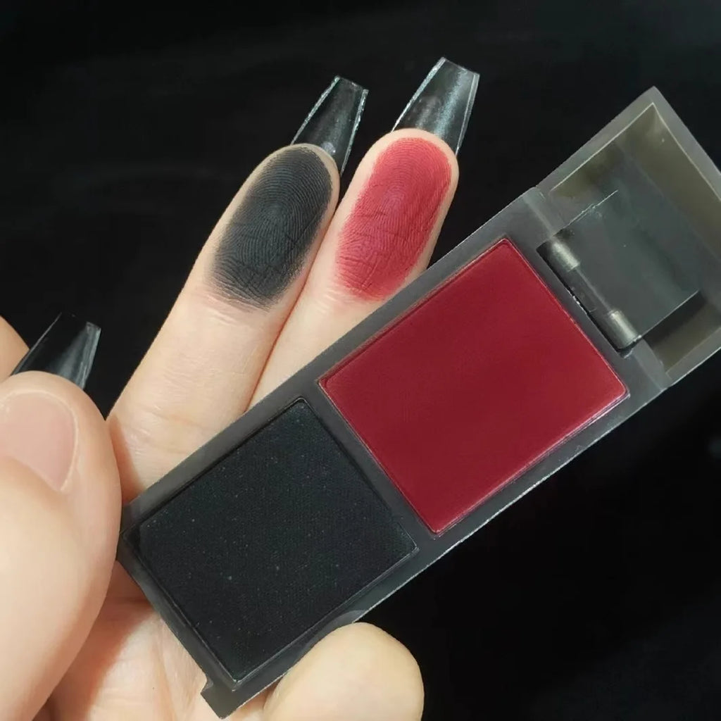 Hot Biya 2Colors Eyeshadow Protable Red Black Plate Matte Eye Shadow Dark Smoky Cosmetics Makeups Party Halloween DIY Wholesale
