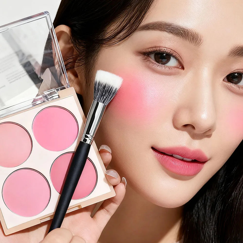 Smart 4-Color Matte Blush Palette – Natural Glow, Easy to Blend, Lightweight Cheek Color for Nude Makeup & Festival Looks