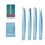 Precision Stainless Steel Tweezers For Eyebrow Hair Facial Hair Removal, Splinter, Blackhead Slant Tip Angle Tip Pointed Tip