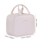 Multifunctional Makeup Bag For Women PU Leather Large Capacity Portable Double Zipper Travel Makeup Brush Toiletries Storage Bag