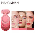 HANDAIYAN 3-in-1 Multi-Color Matte Blush Tray Folding 3-Color Velvet Mousse Lip Mud Natural