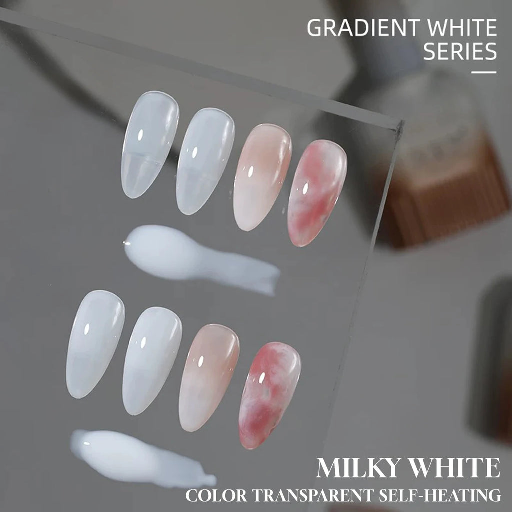 10ml 1-8pcs Milky White Quick Extension Gel Nail Polish Nude Construct Hard Semi Permanent Acrylic Extension Nail Art Varnish