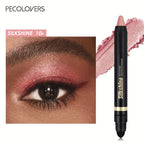PECOLOVERS Champagne Brown Metallic Eyeshadow Stick - Waterproof, Long-Lasting Glitter Highlighter & Brightening Pencil Crayon