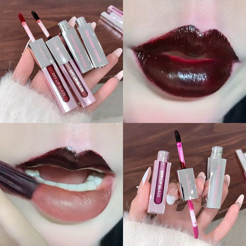 2 in 1 Matte Tear Off Lip Glaze Water Light Mirror Lip Stain Tattoo Peel-off Lip Gloss Waterproof Rose Lips Tint Lipstick Makeup
