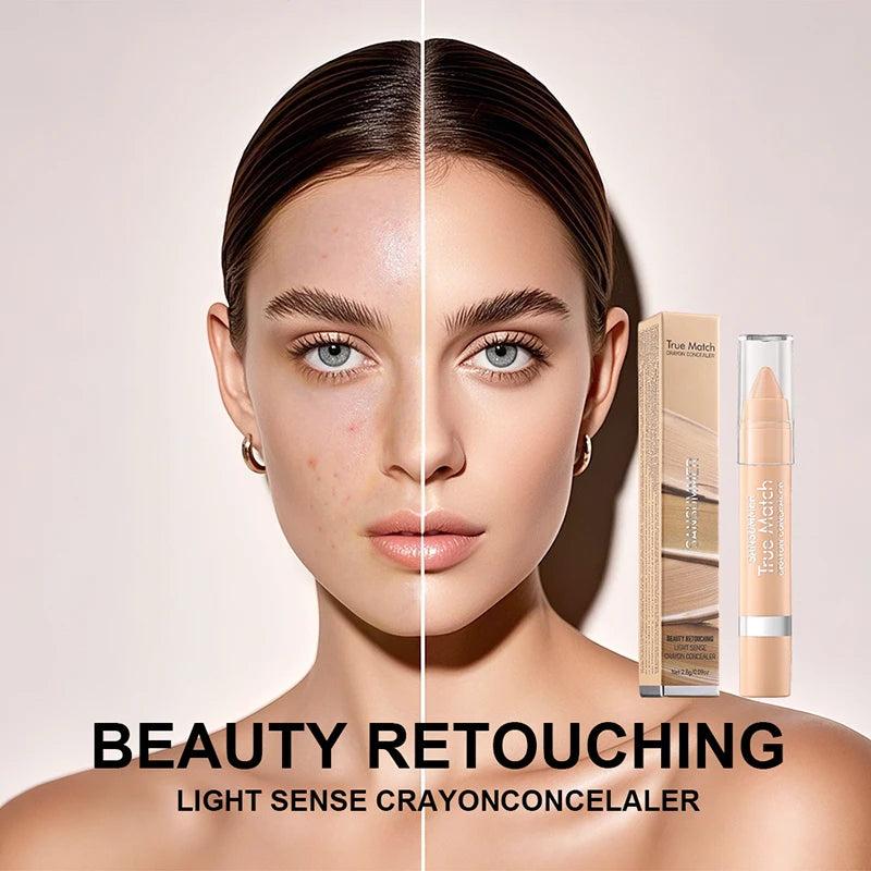 SANSUMMER LIGHT SENSE CRAYON CONCEALER Moisturizing eye concealer Covers wrinkles and dark circles Long-lasting waterproof