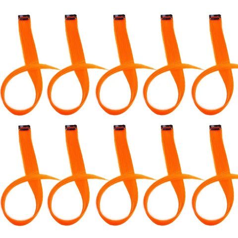 10pcs 22Inch Synthetic Long Straight Hair Extensions Clip in Colored Party Highlights Hairpieces for Women Kids Girls