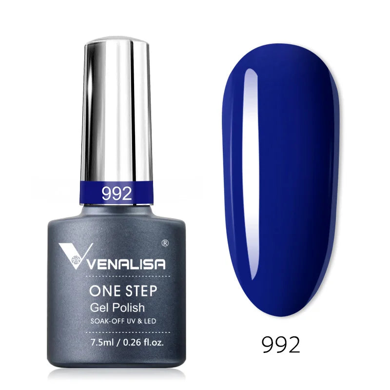 3 in 1 VENALISA  One Step Nail Gel Polish Full Coverage Gorgeous Color Soak off UV LED Nail Gel Varnish Nail Art Salon Lacquer