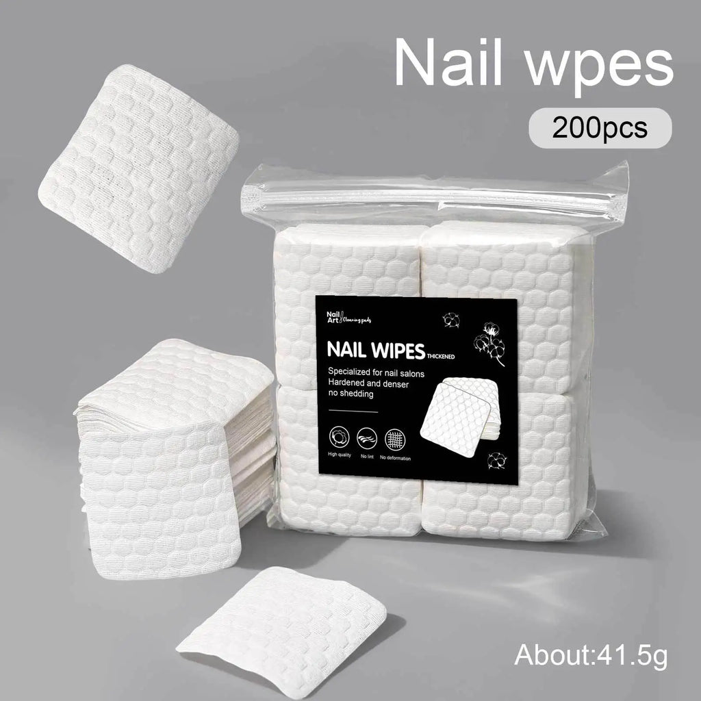 200/500Pcs/pack/box Solid Durable Nail Tools Manicure Gel Nail Polish Remover Pads Lint-Free Wipes Napkins Wraps