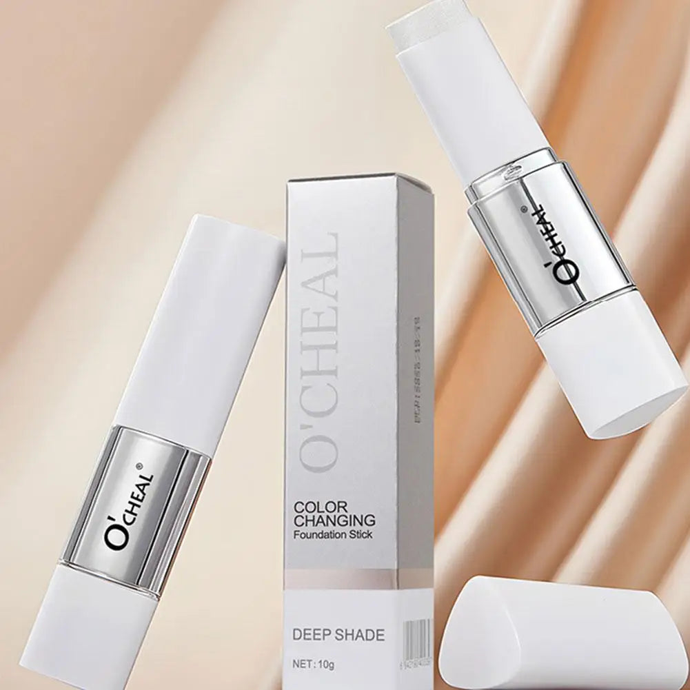 COLOR CHANGING Foundation Stick Solid Temperature-changing 2headed Eraser Foundation Stick Nose Shadow Repair Brighten Concealer