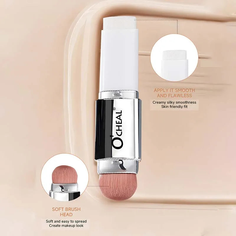 2-in-1 Temperature Changing Foundation Stick Facial Coverage Blemishes Pores Double-Headed Face Matte Foundation Cream Makeup
