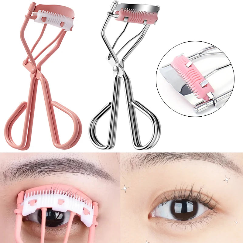 Professional Stainless Steel Eyelash Curler with Comb Portable Not Hurting Eyelashes Face Beauty Eyelash Curler Eye Makeup Tool
