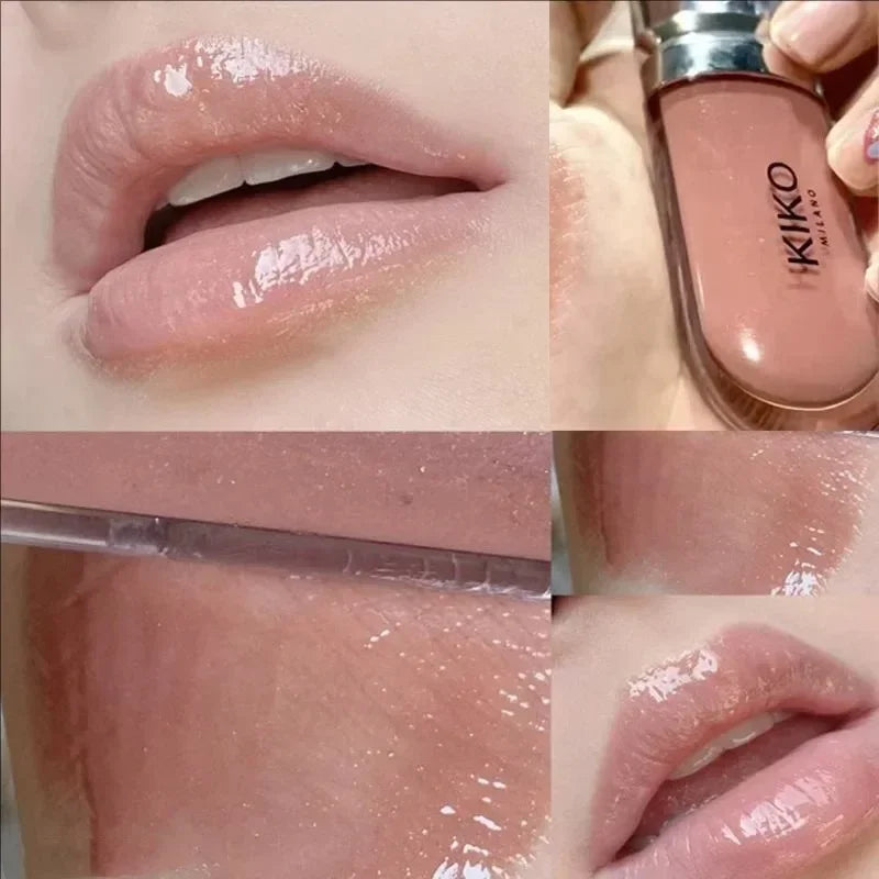 Kiko 3D Liquid Lip Glaze Transparent Lip Mirror Lipstick Nourishing Glossy Full Lips Not Fading Milk Tea Bean Paste Makeup