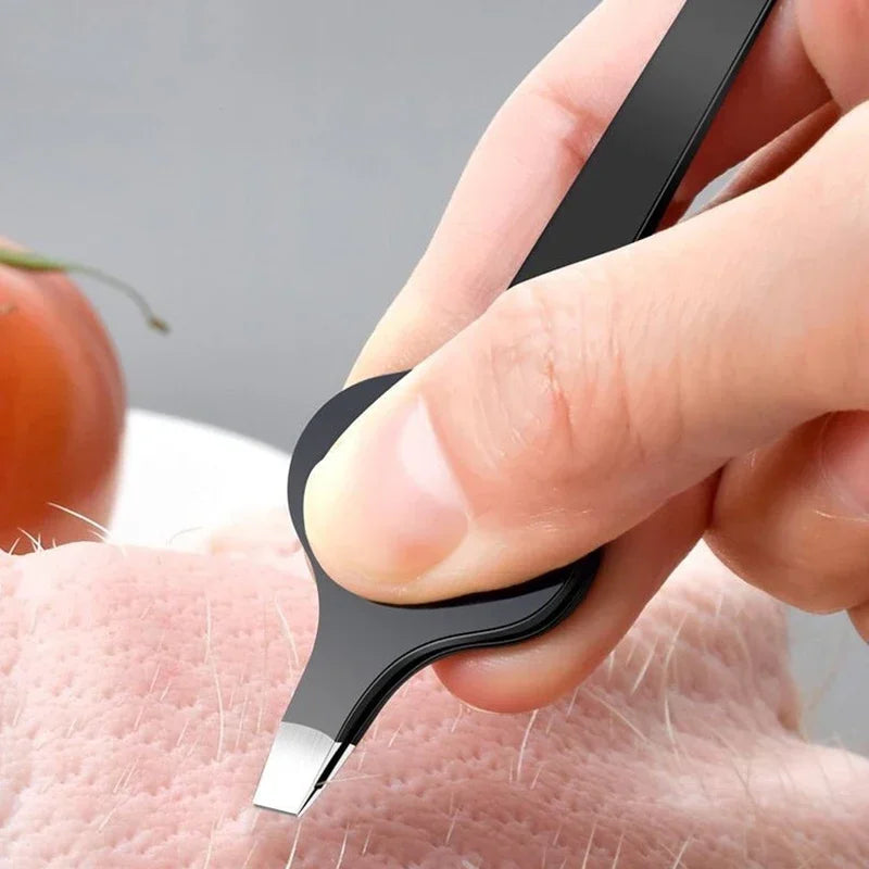Out Handle Pig 1pcs hair clipper Slant Tweezer With Hollow Professional Eyebrow Facial Hair Remover Practical Beauty Tool For Me