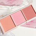 Three color blush tray, milk tea tone, matte and pearl natural gloss, brightening, long-lasting, no fly powder rouge makeup