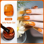 Arte Clavo Transparent Nude Pink Color Jelly Gel Nail Polish Semi Permanent 15ml Top Coat Soak Off UVLED Varnish Nail Art Design