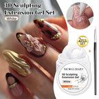 NICOLE DIARY White Non Stick Hand Extension Gel Nail Polish For 3D Shaping Carving Flower DIY Nail Art Extension Acrylic