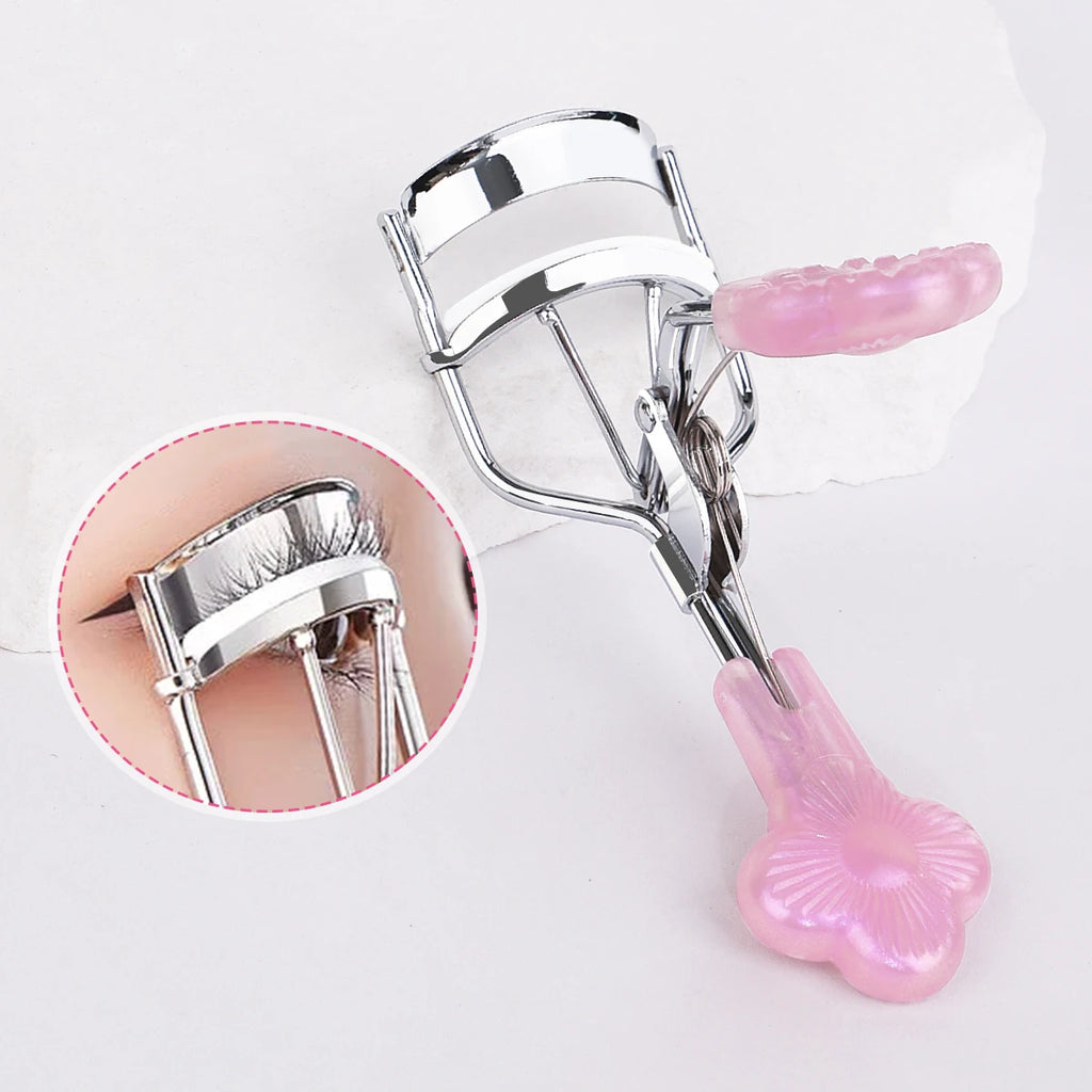 1 portable stainless steel eyelash curler with exquisite handle and long-lasting eyelash curling, suitable for beginners