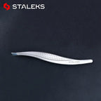 STALEKS TC-12/3 High Precision Eyebrow Tweezers Stainless Steel Slant Tip Tweezers Makeup Tool Hair Removal Tweezer with Storage