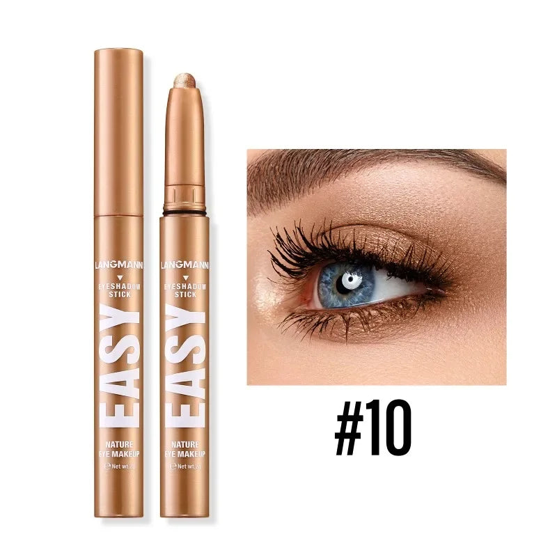 Smoky Dark Black Eyeshadow Pencil Stick Waterproof Pearlescent Matte Metallic Glitter Eye Shadow Highlighter Pen Make Up Tool