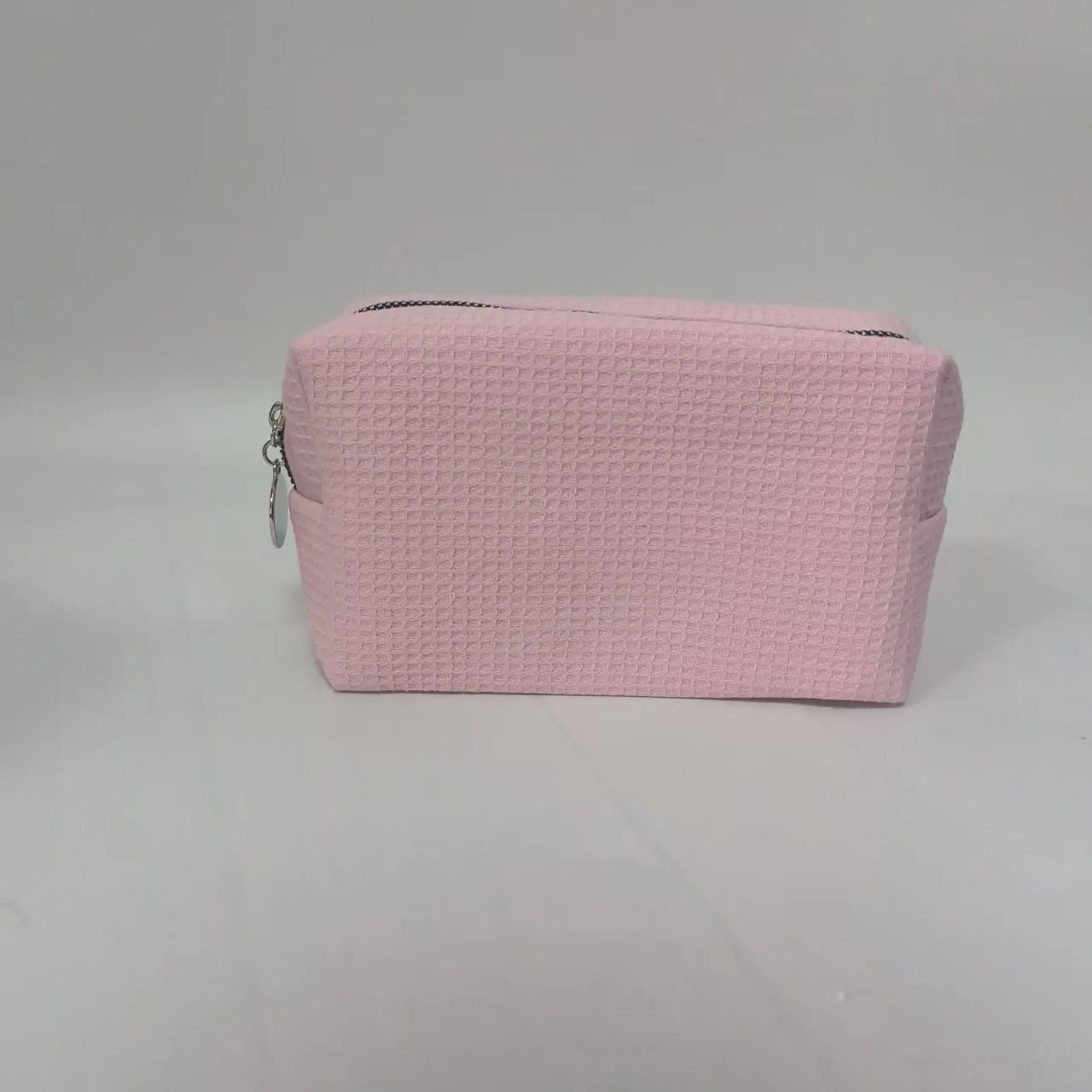 New Waffle Cosmetic Bag, Personalized Monogrammed Toiletry Bag, Embroidered Make Up Bag,Bridesmaid Makeup Bag, Wedding Gifts