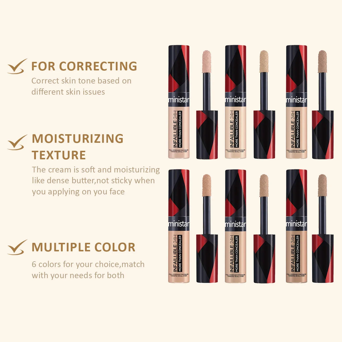 Concealer Natural Concealer Modifies Skin Tone Natural Three-dimensional