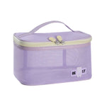 Square Shape Large Capacity Handbag Fashion PU PU Leather Makeup Bag Portable Handheld Toiletries Bag