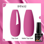 MEET ACROSS 7ml Red Blue Green Metallic Gel Nail Polish Super Bright Mirror Effect Semi Permanent LED UV Gel Nail Art Varnish