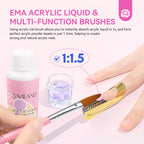 SAVILAND Full Acrylic Nail Kit With UV Nail Lamp Electric Nail Drill Machine Powder Gel Nail Polish Tools For Manicure Nail Art