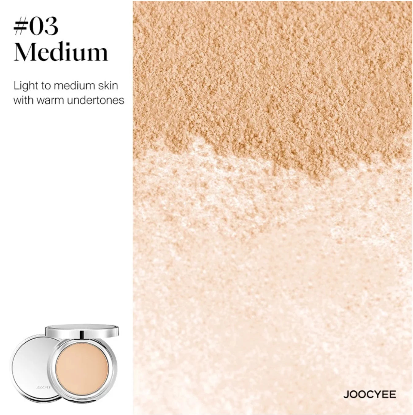 JOOCYEE Skin-melting Pressed Powder SILKY SOFT POWDER FOUNDATION Silver Bow Limited Edition Long-lasting Natural Makeup