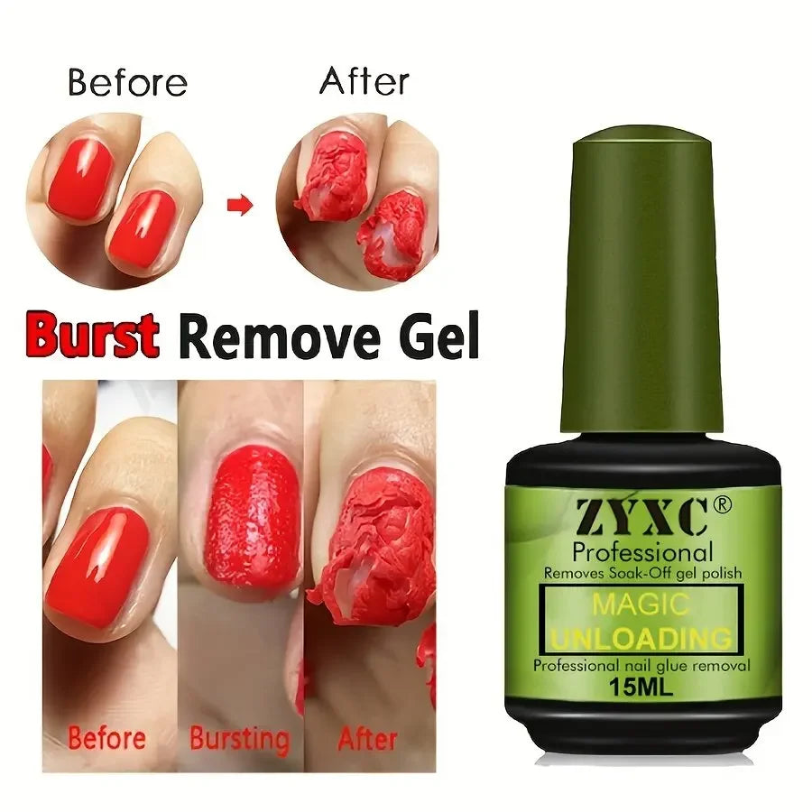 15ml Magic Polish Glue Nail Art Manicure Gel Easy Remove Synthetic Fingernail Tip Cleaning Remover Gel Women