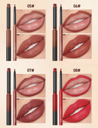 2pcs Lipstick Lipliner Pen Set Matte Waterproof Lip Liner Pencil Contour Makeup Sexy Red Lip Stick Long Lasting Cosmetics Beauty