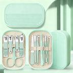 14 Piece Deluxe Nail Care Kit Pink & Blue Stainless Steel Manicure & Pedicure Set with Nail Scissors Clippers Ear Digging Spoon
