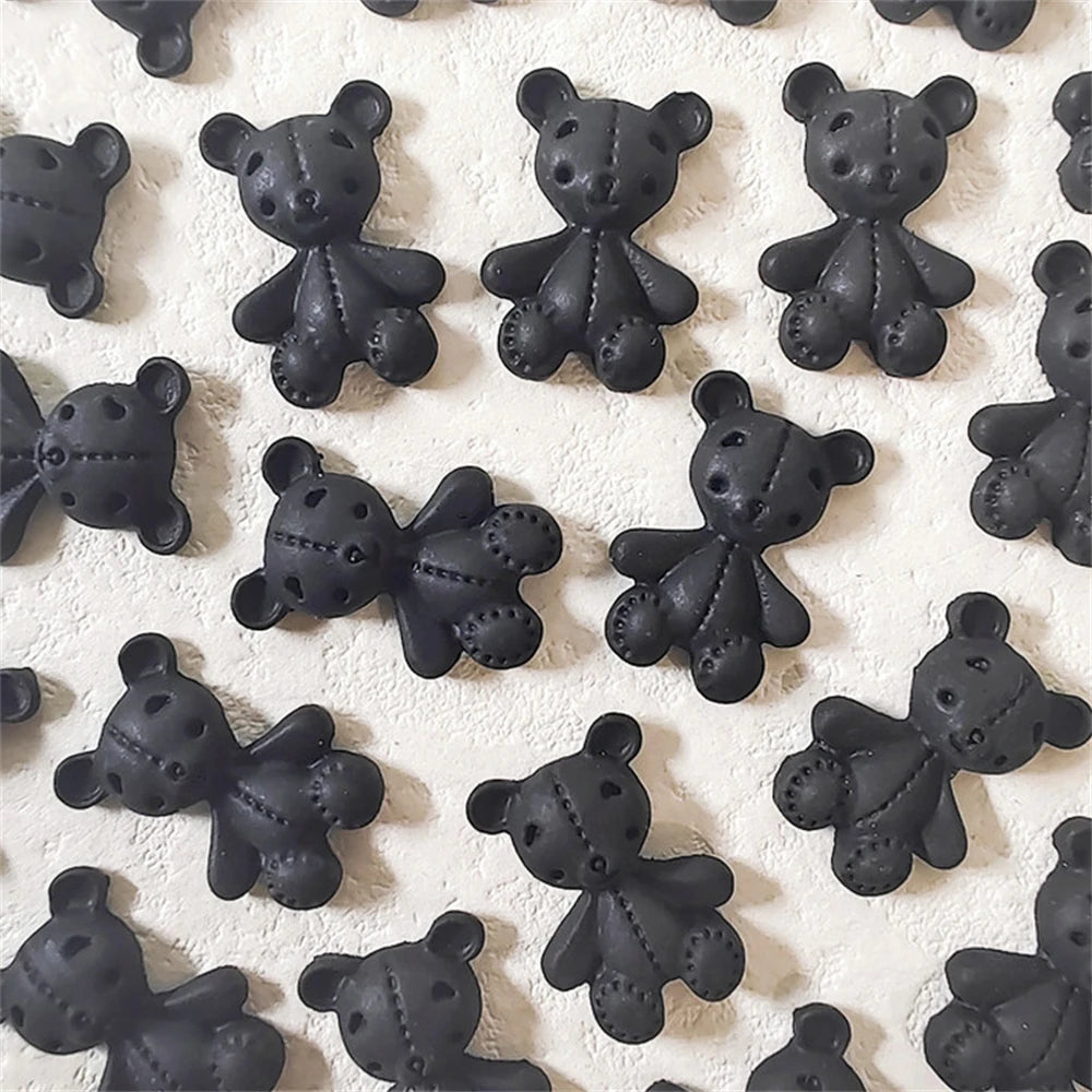 10Pcs Pink Gold Bear Nail Charms Japanese Cartoon Jewelry Nails Art Decoration 3D Rabbit Bear Manicure Accessories For Girl Lady
