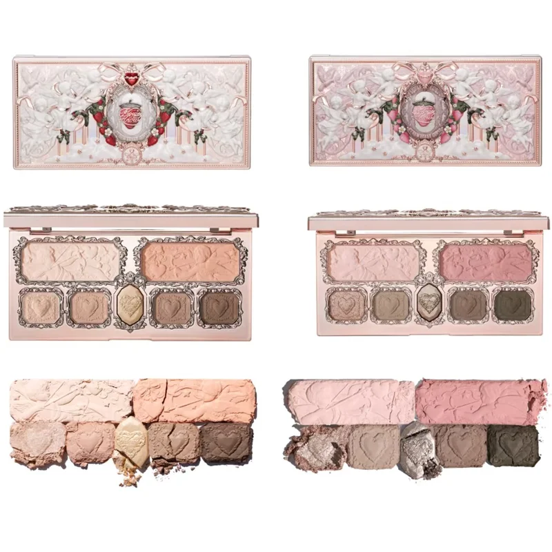 Flower Knows Strawberry Cupid Collection Makeup Kit Full Professional Face Palette Blush Eyeshadow Lip Cream Solid Perfume Sets