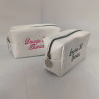 New Waffle Cosmetic Bag, Personalized Monogrammed Toiletry Bag, Embroidered Make Up Bag,Bridesmaid Makeup Bag, Wedding Gifts