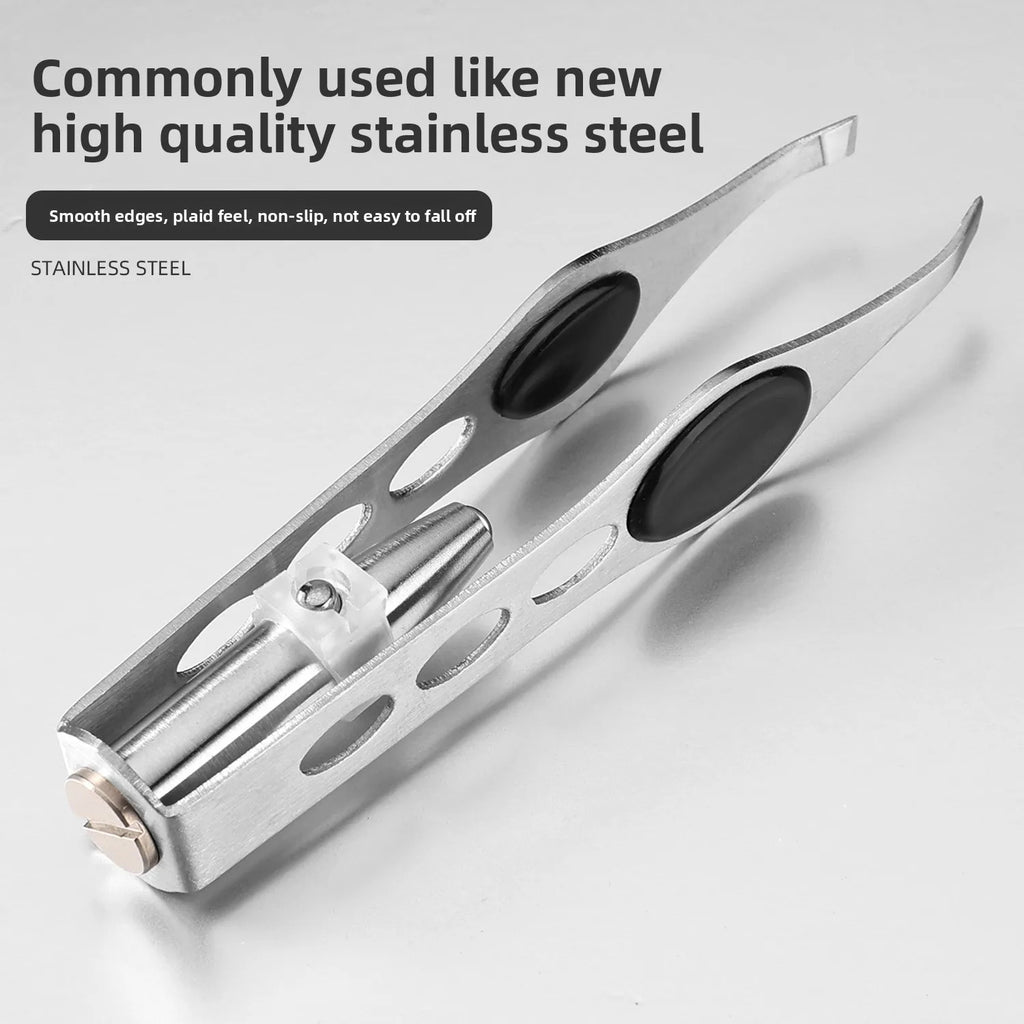 1/3pcs Hot Sales Portable Stainless Steel Button Cell Smart Design Eyebrow Hair Remove Tweezer with LED Light Makeup Tool