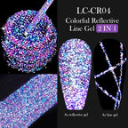 LILYCUTE 5ML Metallic Painting Liner Gel Nail Polish Super Bright Gold Silver Mirror Drawing Gel Semi Permanent Line French Nail