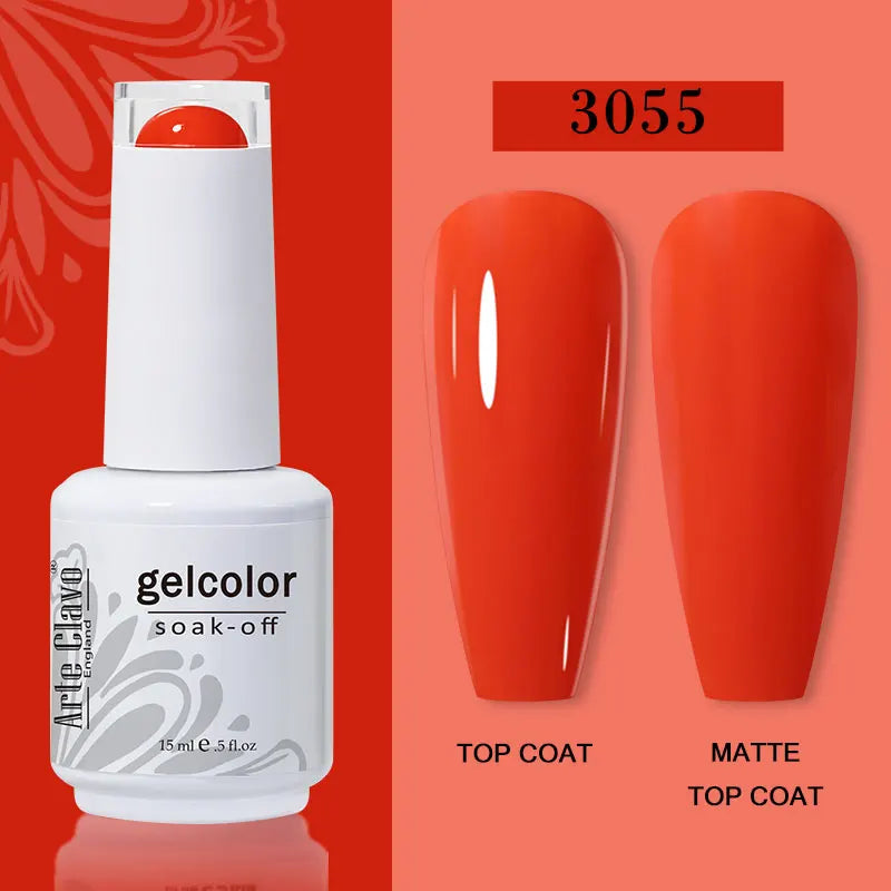 Arte Clavo Transparent Nude Pink Color Jelly Gel Nail Polish Semi Permanent 15ml Top Coat Soak Off UVLED Varnish Nail Art Design