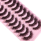 10 pairs of Russian striped eyelashes fluffy artificial mink eyelashes 3D fake eyelashes Russian curly eyelashes fake eyelashes