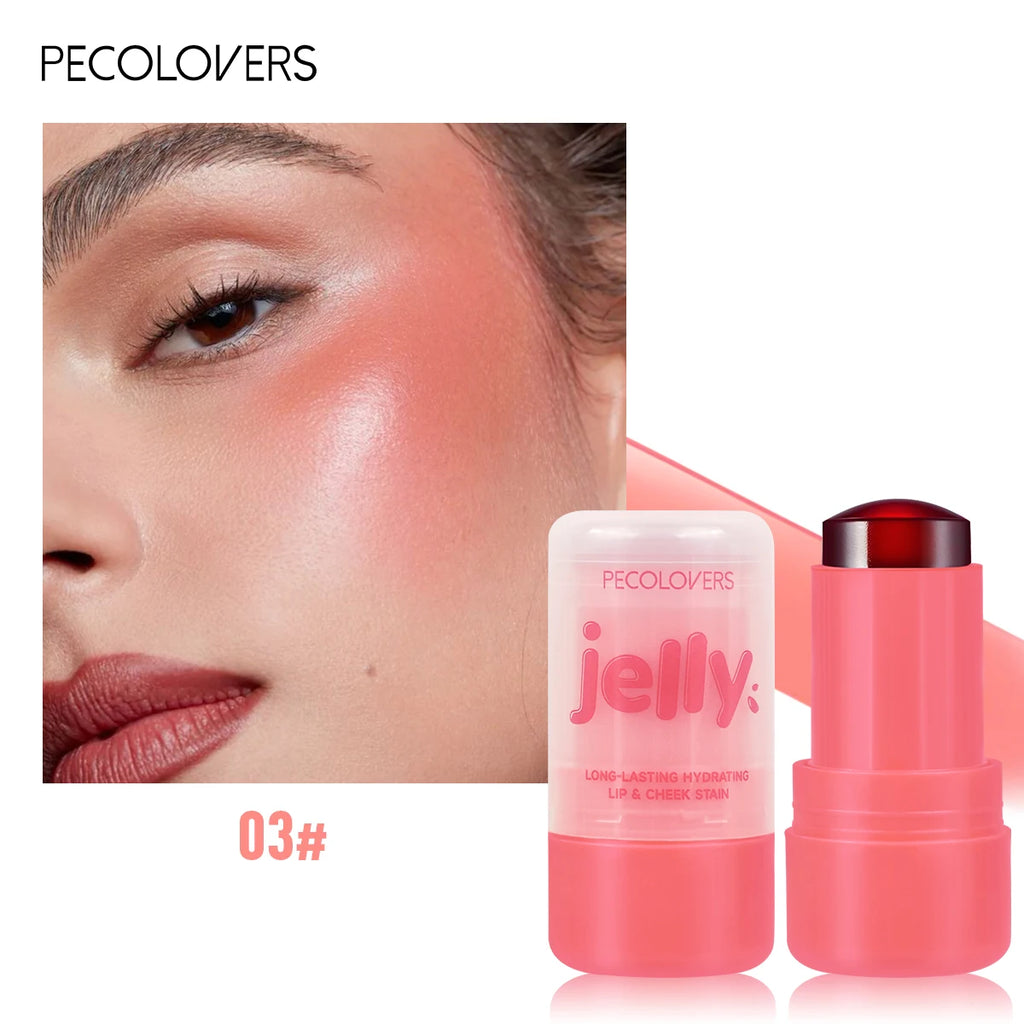 Rouge Jelly Eye Lipstick Blush Stick 3-in-1 Makeup Lip Gloss Cheek Moisturizing Natural Lasting Contour Stick Cosmetics